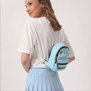 Small blue snoopy backpack.